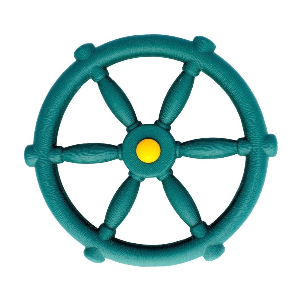Green 12 Inch Pirate Ship Steering Wheel for Kids Swingset and Playhouse Toy